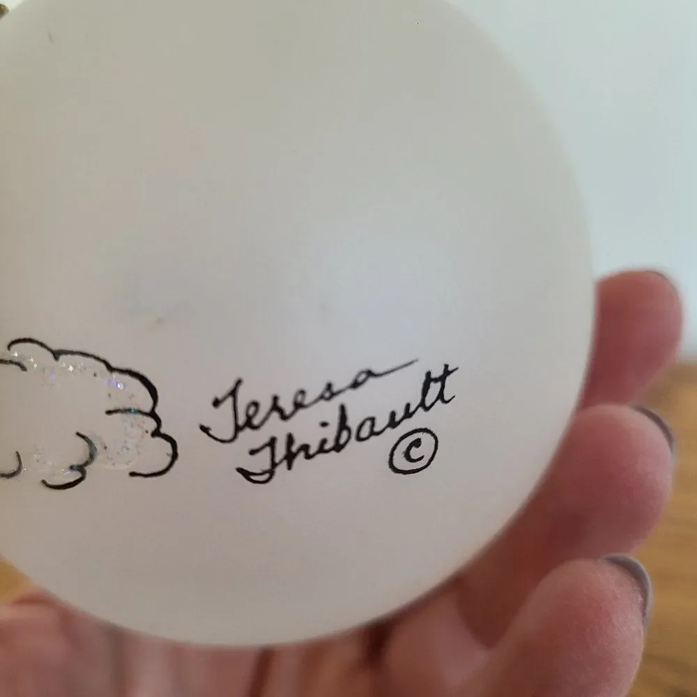 Teresa Thibault Too Blessed To Be Stressed Christmas Ornament Angel Hand Painted